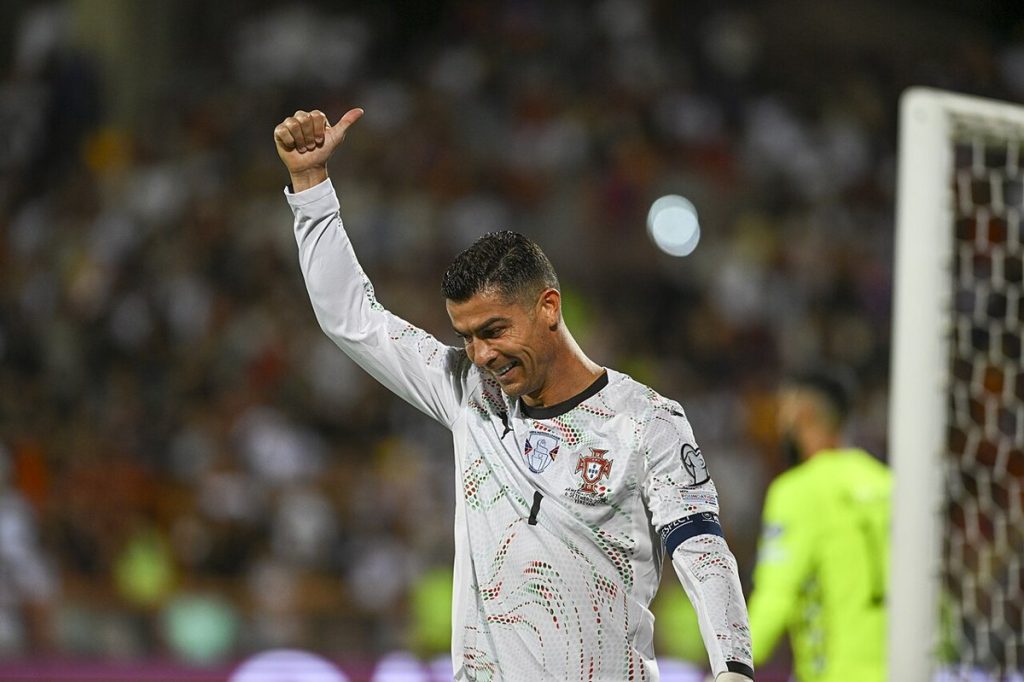 Cristiano Ronaldo playing for Portugal